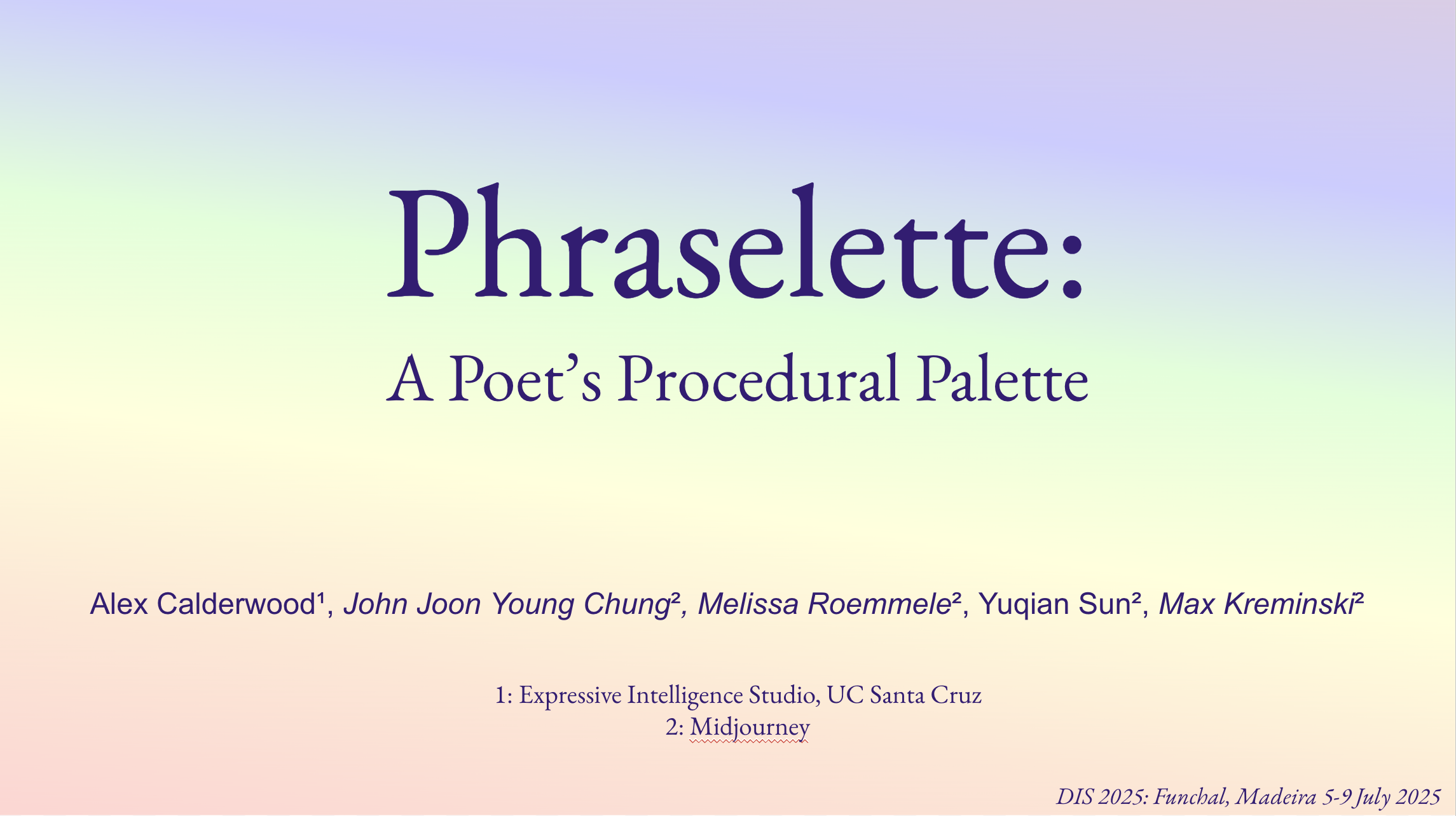 screenshot of the Phraselette interface